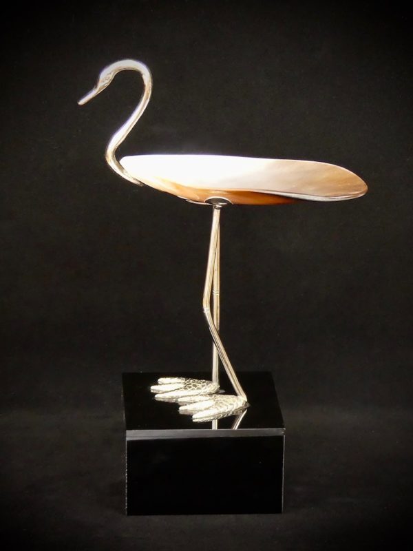 Coupelle en nacre échassier