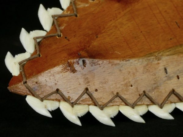 Couteau bois et dents de requin (détail)