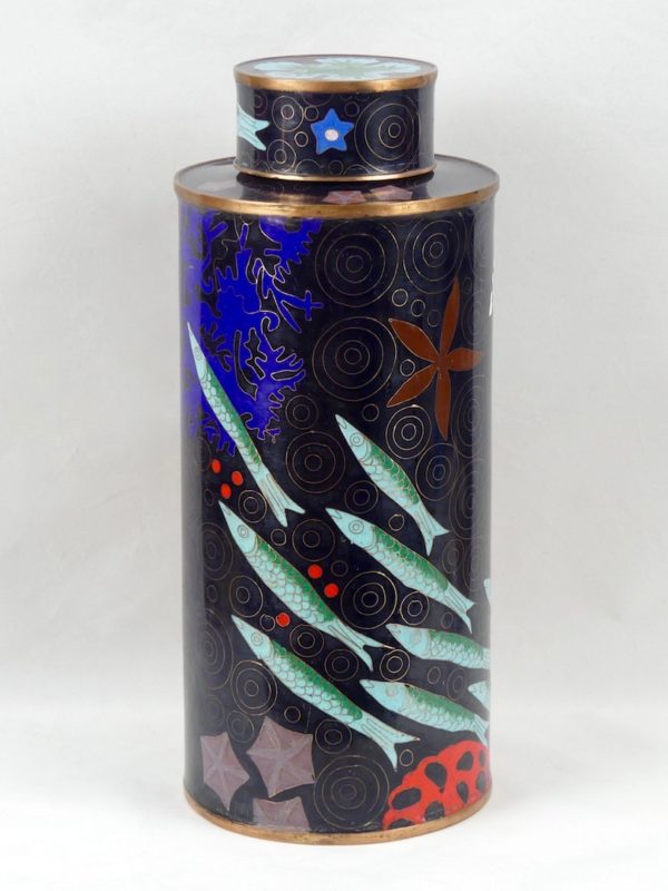 Pot à thé long en cloisonné (face 1)