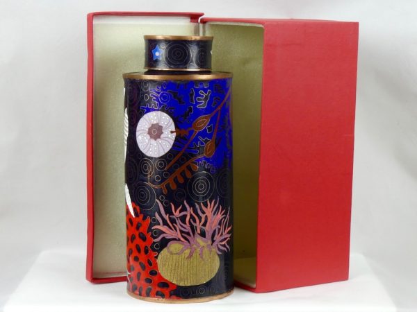 Pot à thé long en cloisonné (boîte)