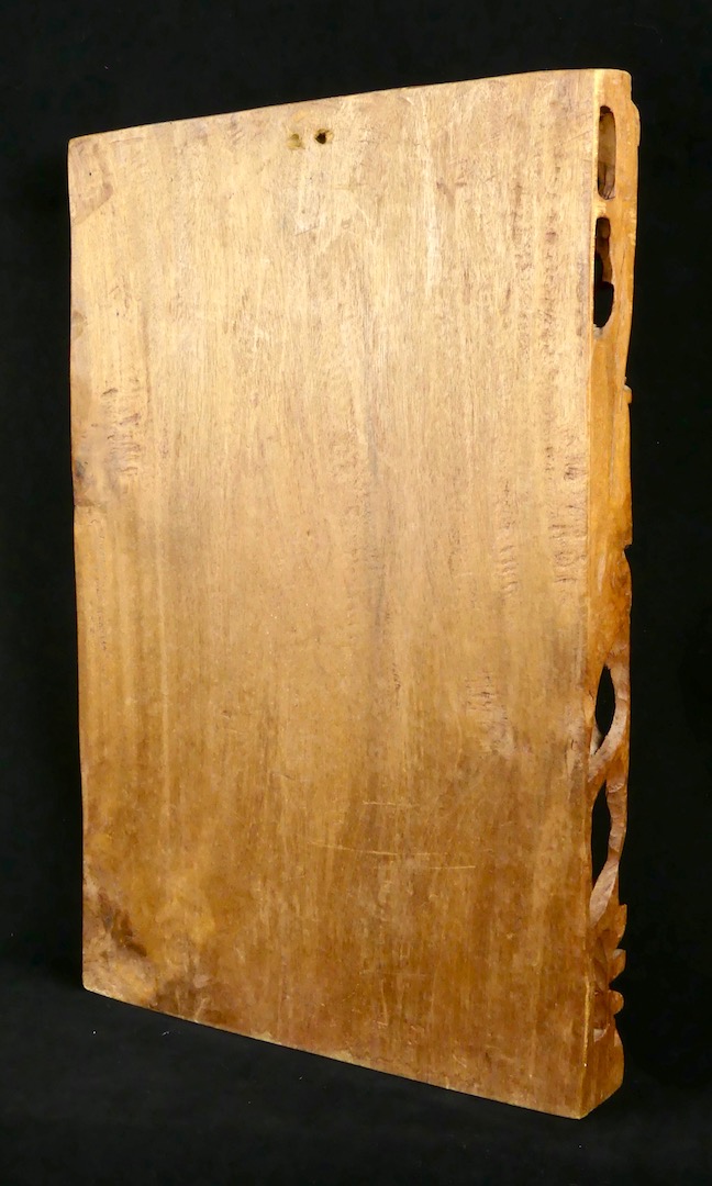 Bas Relief Indonésien En Bois - Motif Feuilles, Doré (Occasion)