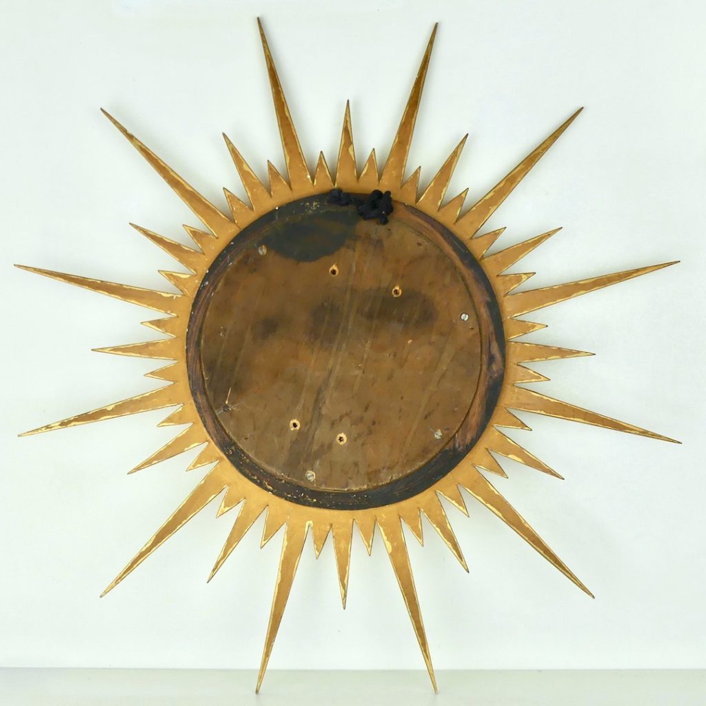 Miroir Ancien œil De Sorcière Bombé - Cadre Bois Doré, 25cm, état Exceptionnel (TBE)