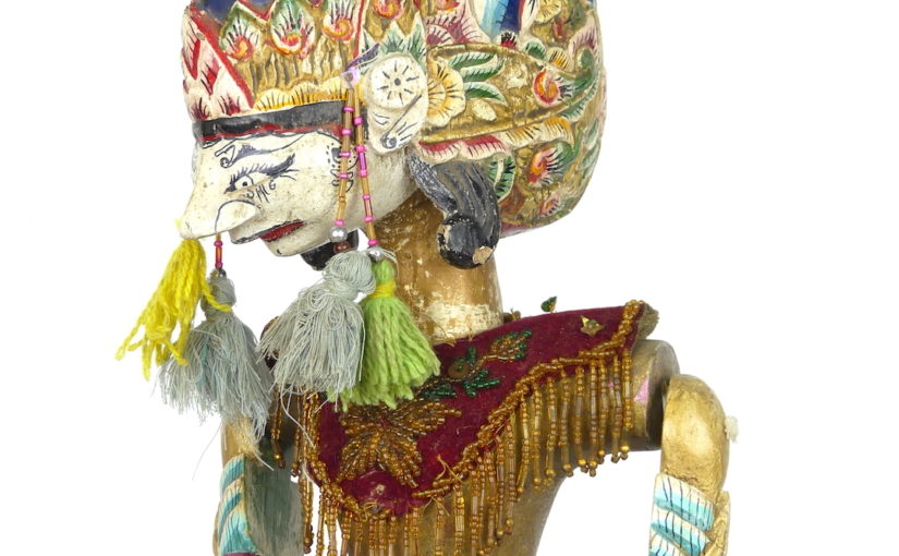 Lot de 2 Marionnettes à tiges (wayang golek) indonésiennes - Décoration