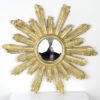 Grand miroir soleil en bois