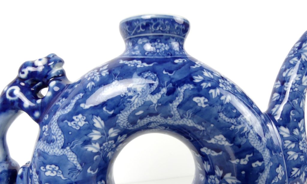 Théière Jumbo XXL Porcelaine Bleu 2,5 Litres - Grande Théière Pour Famille Et Amis