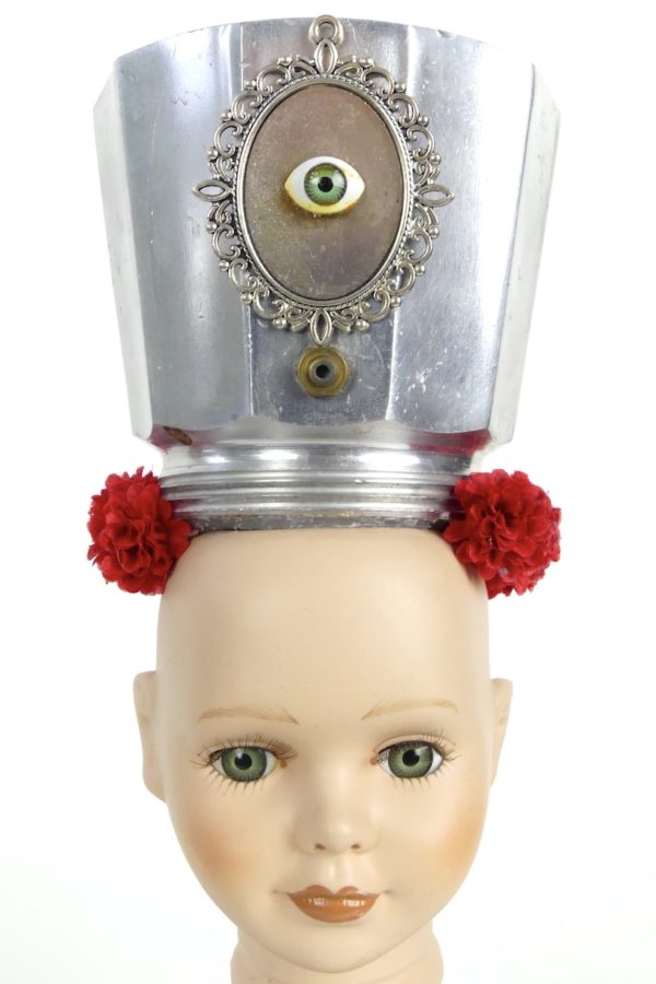 Sculpture tête de poupée (détail coiffe)