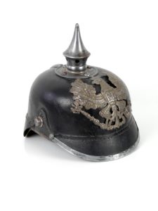 Casque à Pointe Prussien Première Guerre Mondiale EXNOT - Réplique En Cuir Avec Écailles