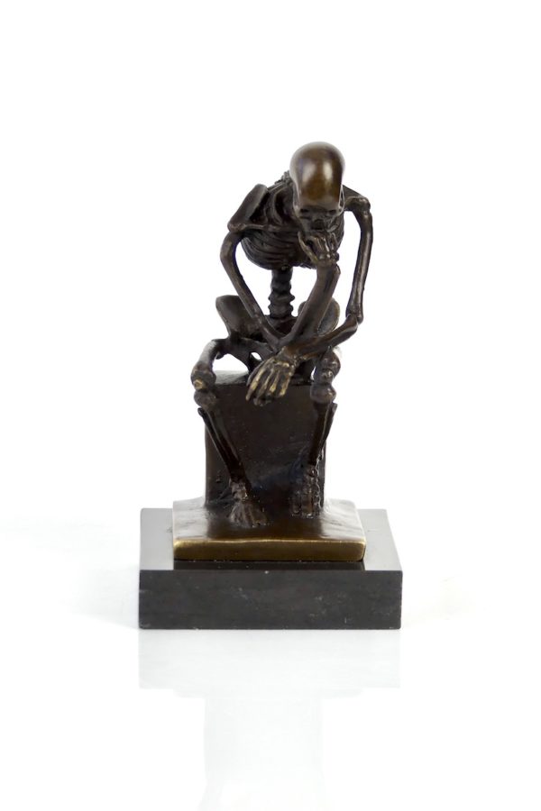 Petit bronze Squelette penseur de Milo (face)