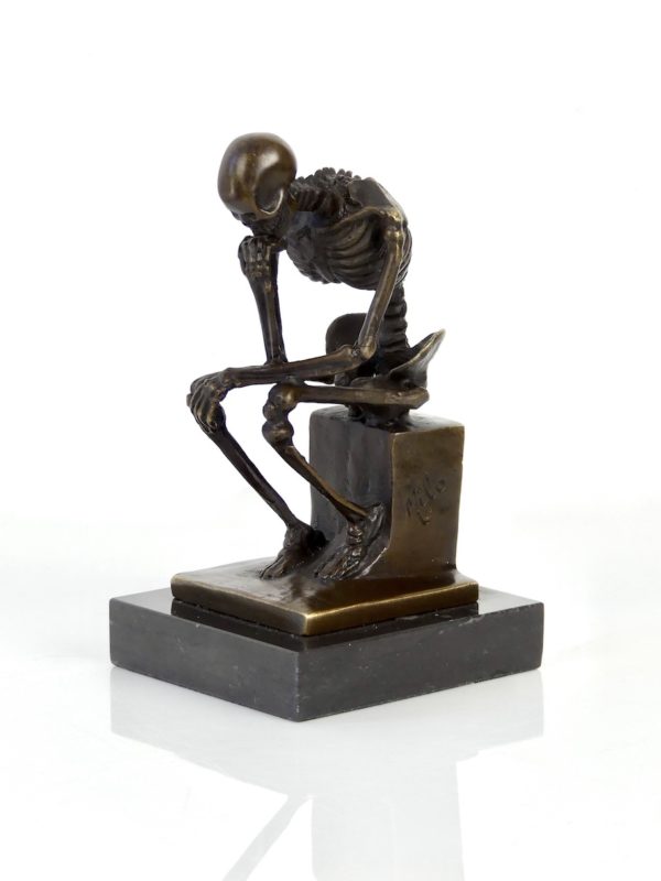 Petit bronze Squelette penseur de Milo (3/4)