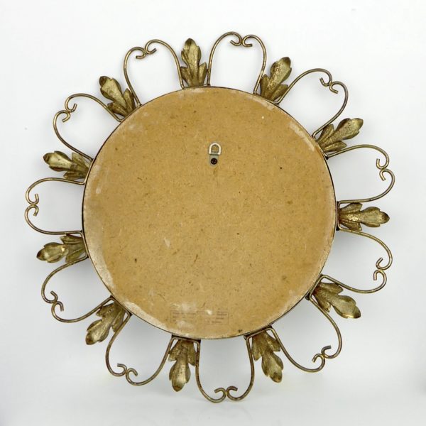 Miroir soleil aux feuilles d'acanthe en métal (dos)