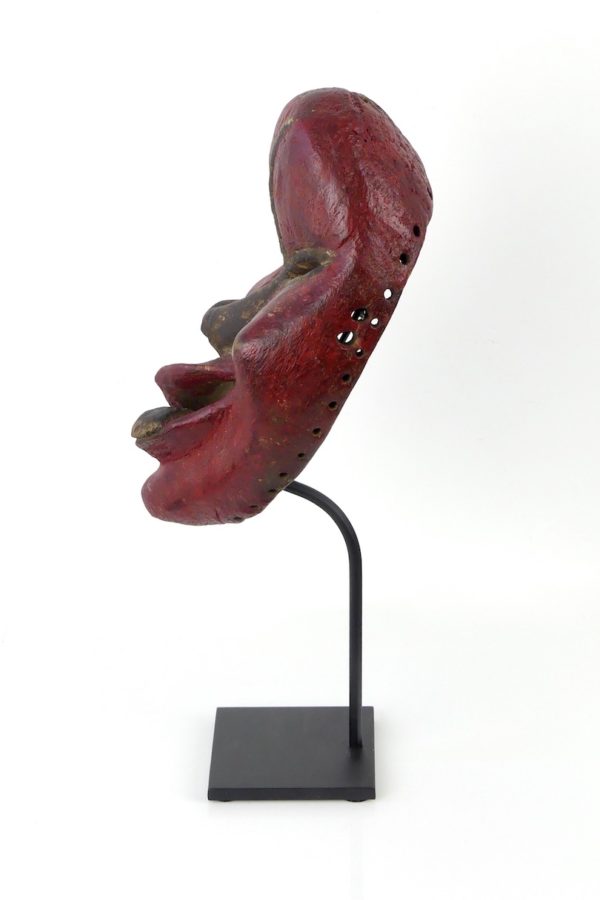 Masque iroquois False Face rouge (profil)