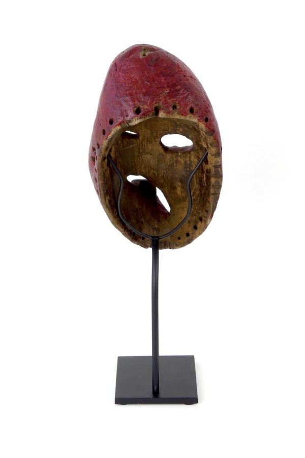 Masque iroquois False Face rouge (dos)