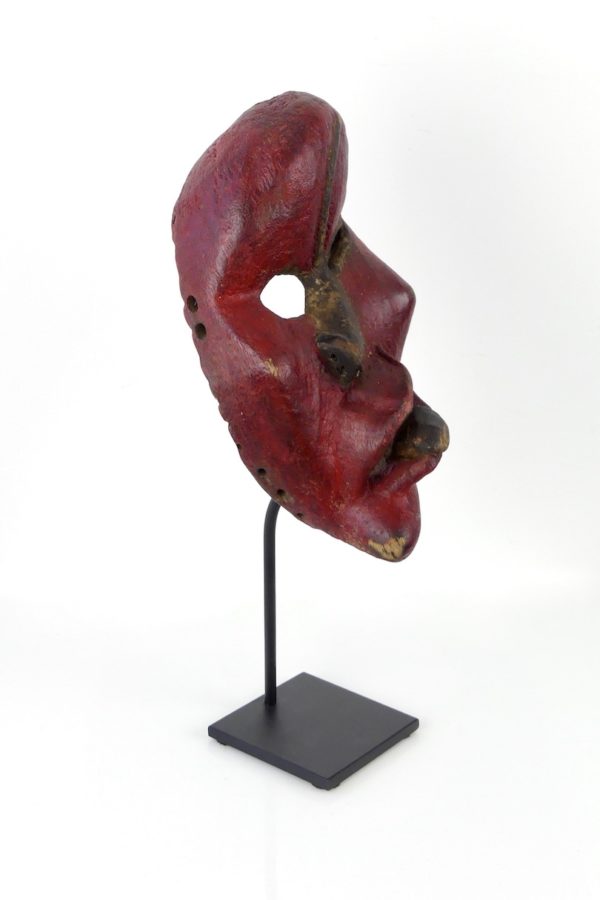 Masque iroquois False Face rouge (3/4-3)