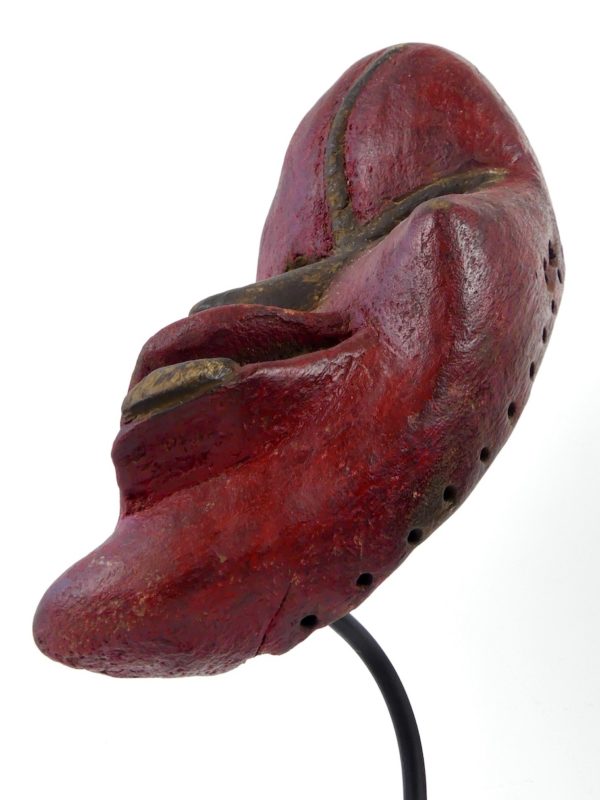 Masque iroquois False Face rouge (dessous 3/4)