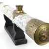 Pipe à opium indochinoise en nacre (3/4 face)