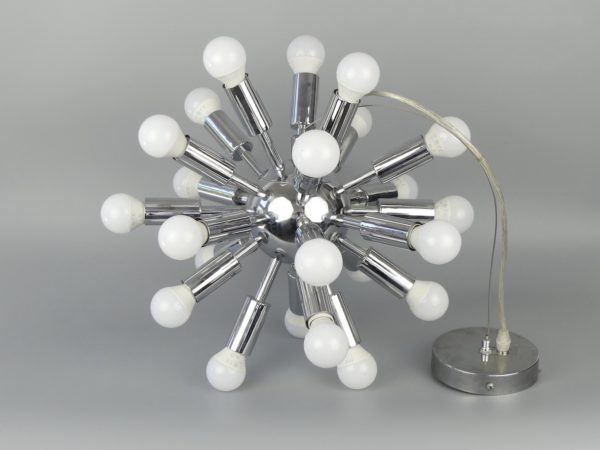 Lustre Spoutnik en métal chromé