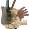 Masque de loup Yu’pik en bois (3/4 dos)