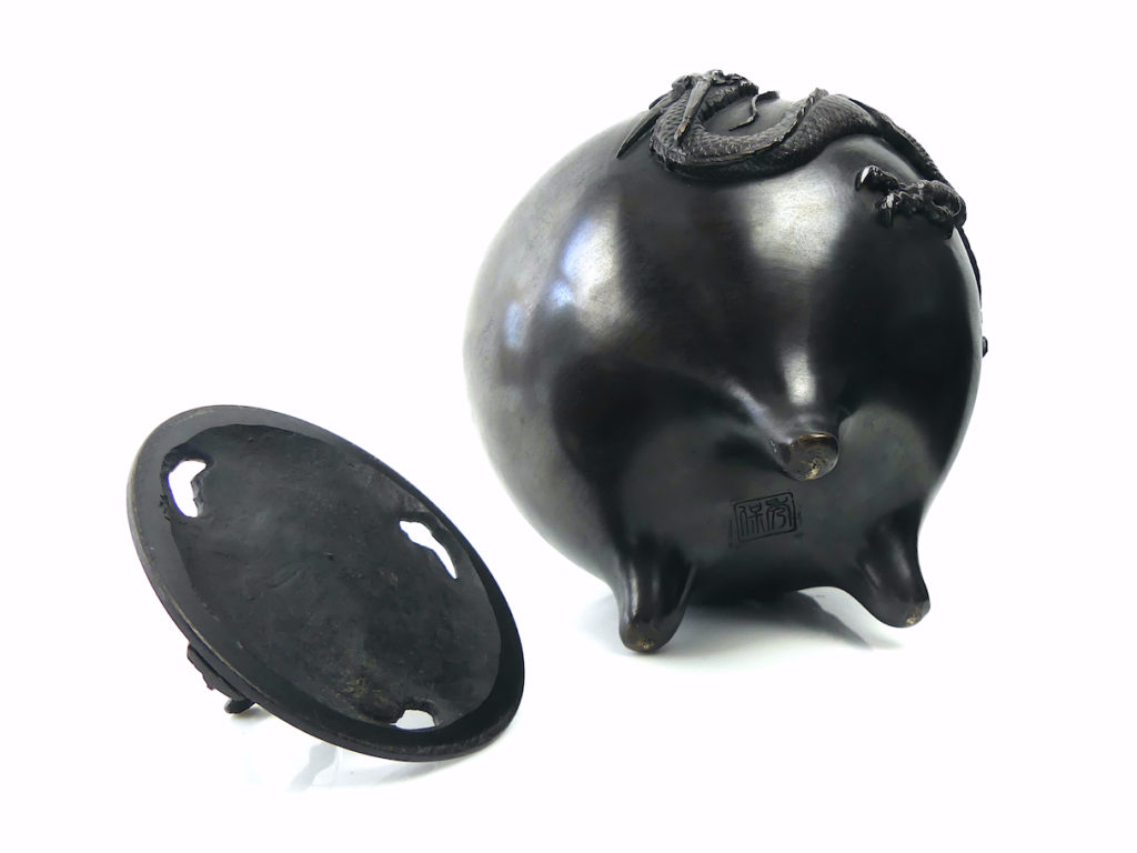 Brûle-encens / Encensoir Japonais En Bronze – Période Meiji, Avec Couvercle