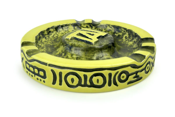 Grand cendrier TAI jaune et rond en céramique (3/4)