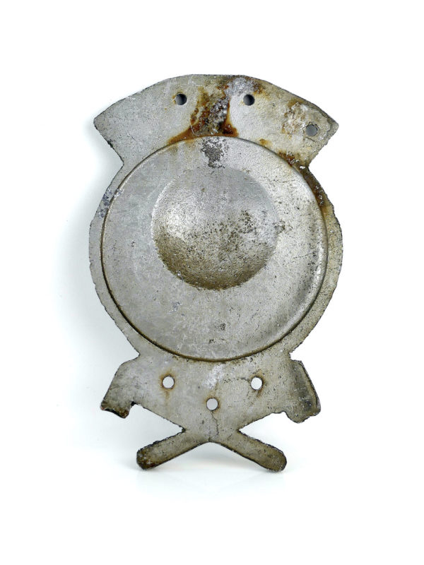 Plaque ferroviaire soviétique en fonte d’aluminium CCCP (dos)