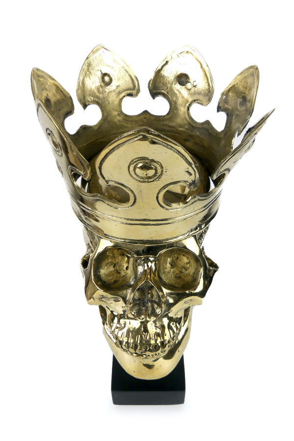 Vanité couronnée en laiton sur pied (dessus)