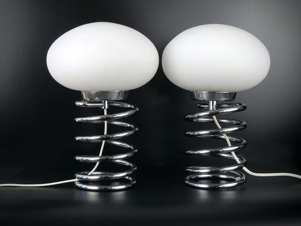 Lampe Ressort Ingo Maurer 1969 design allemand (paire)