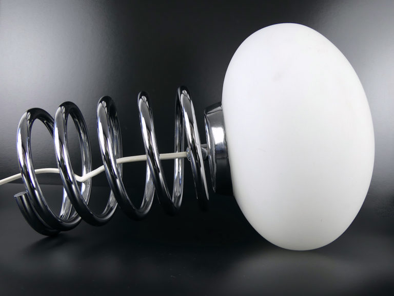 Lampe De Table Vintage Ingo Maurer Modèle Ressort - Années 70, Design Rétro En Métal