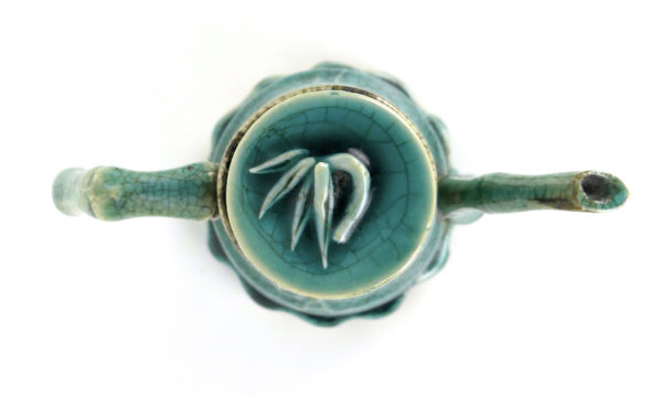 Petite théière bambou émaillée (dessus)