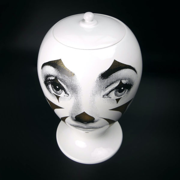 Vase clown Fornasetti double décors par Bitossi Ceramiche (dessus 3/4)
