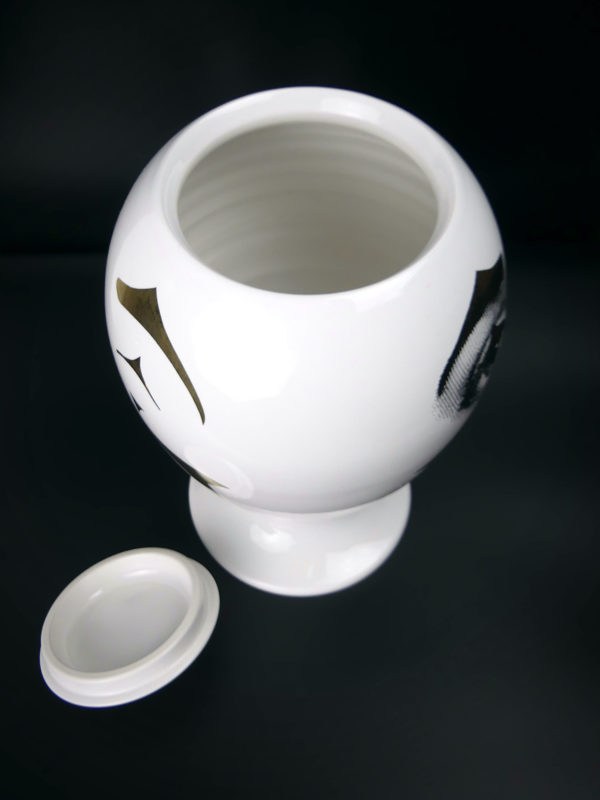 Vase clown Fornasetti double décors par Bitossi Ceramiche (ouvert)