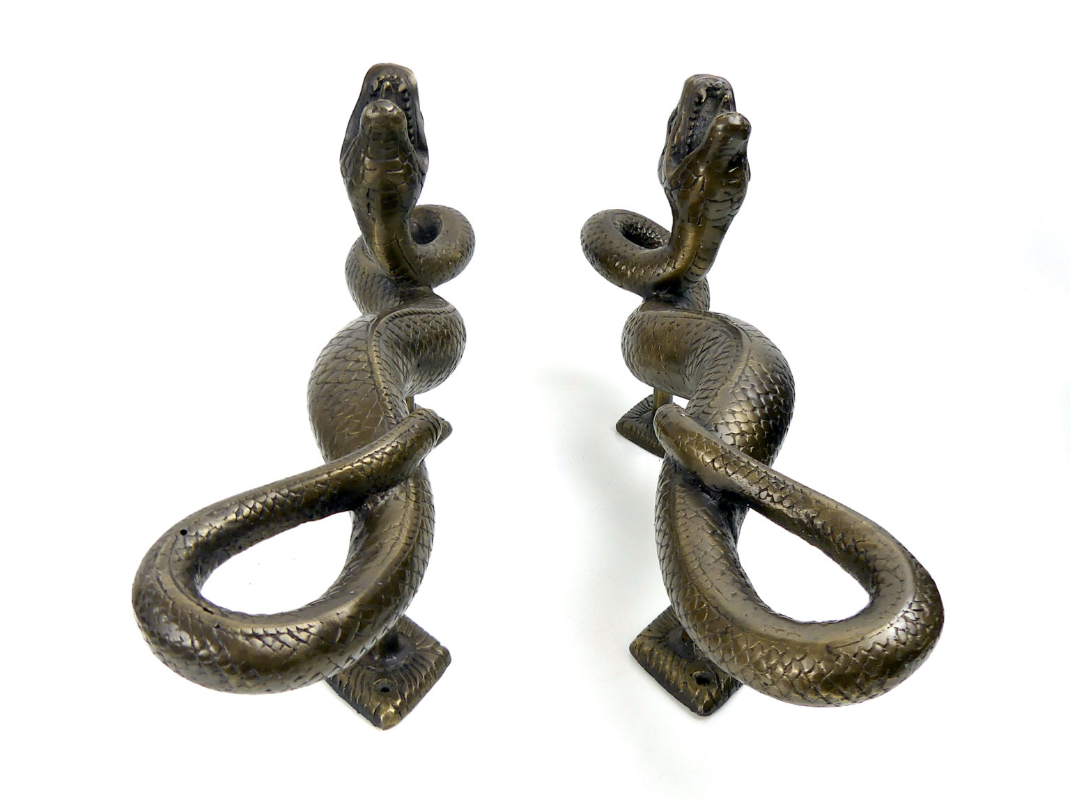 Poignée De Porte Cobra En Laiton Doré – Figurine Serpent – Artisanat Indien