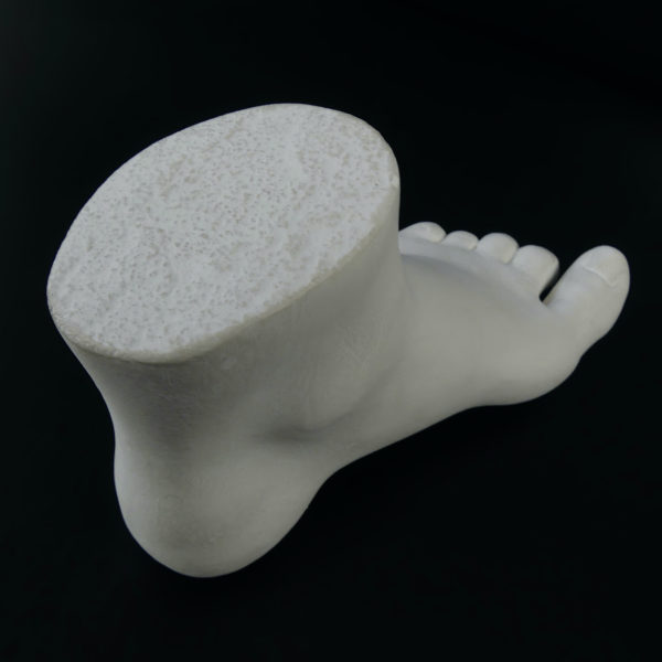 Pied de femme en plâtre de style antique (dessus 3/4)