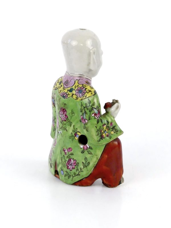 Porcelaine de dignitaire rieur dynastie Qing (3/4 dos)