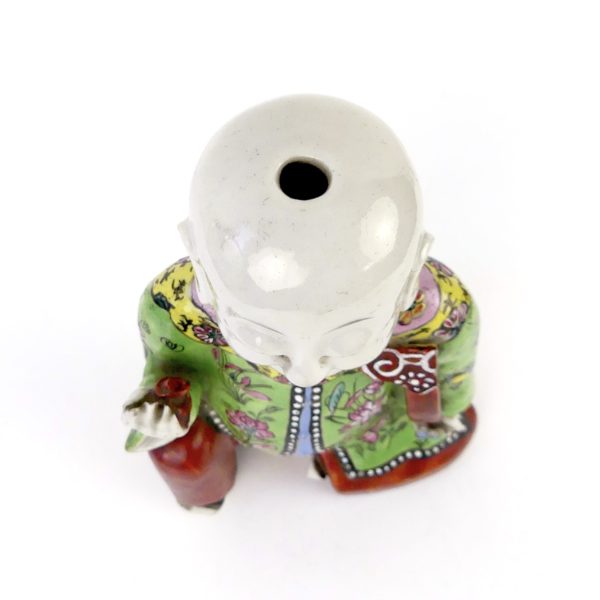 Porcelaine de dignitaire rieur dynastie Qing (dessus)