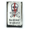 Plaque émaillée polonaise Danger de mort Haute-tension (face)