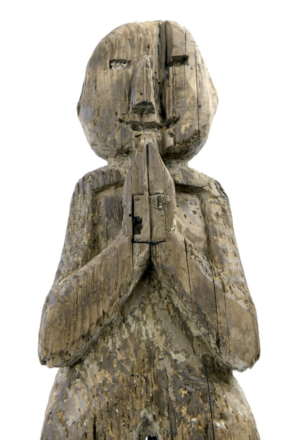 Statue protectrice Putali népalaise ancienne (détail face)