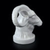 Tête de Bouc en porcelaine blanche (profil)