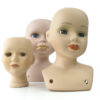 3 têtes de poupée en porcelaine biscuit mi-XXe (face)