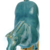 Cheval Tang bleu en terre cuite émaillée chinoise (dessus)