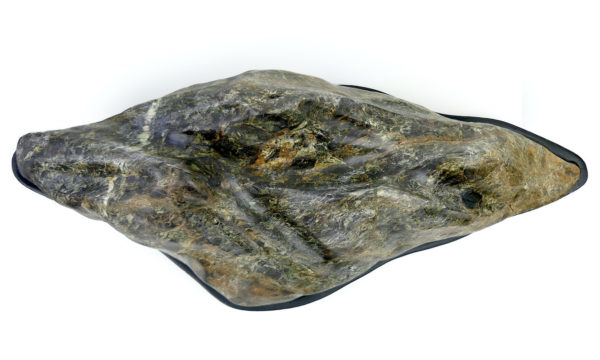 Grande pierre suiseki montagne sur daiza noir Shōwa Japon (dessus)