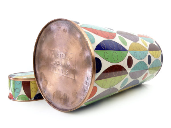 Pot à thé cloisonné blanc et multicolore Fabienne Jouvin (dessous 3/4)