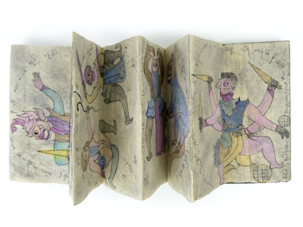 Carnet de tatouage de protection birman Sak Yant (ouvert)