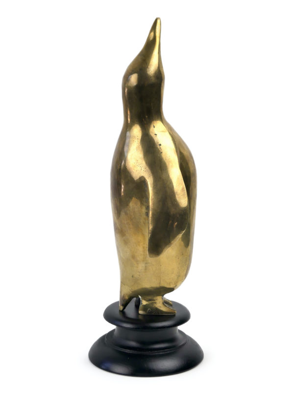 Sculpture pingouin moderniste en laiton des années 70 (profil)