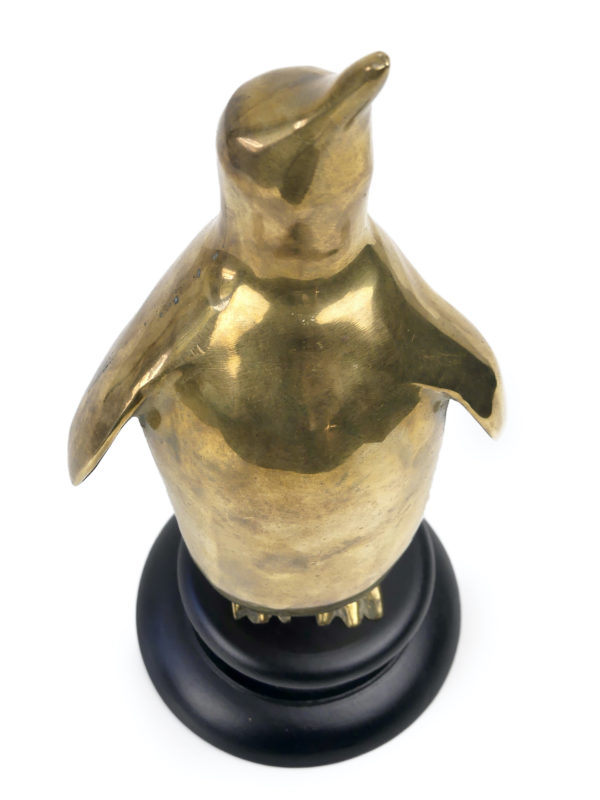 Sculpture pingouin moderniste en laiton des années 70 (dessus)