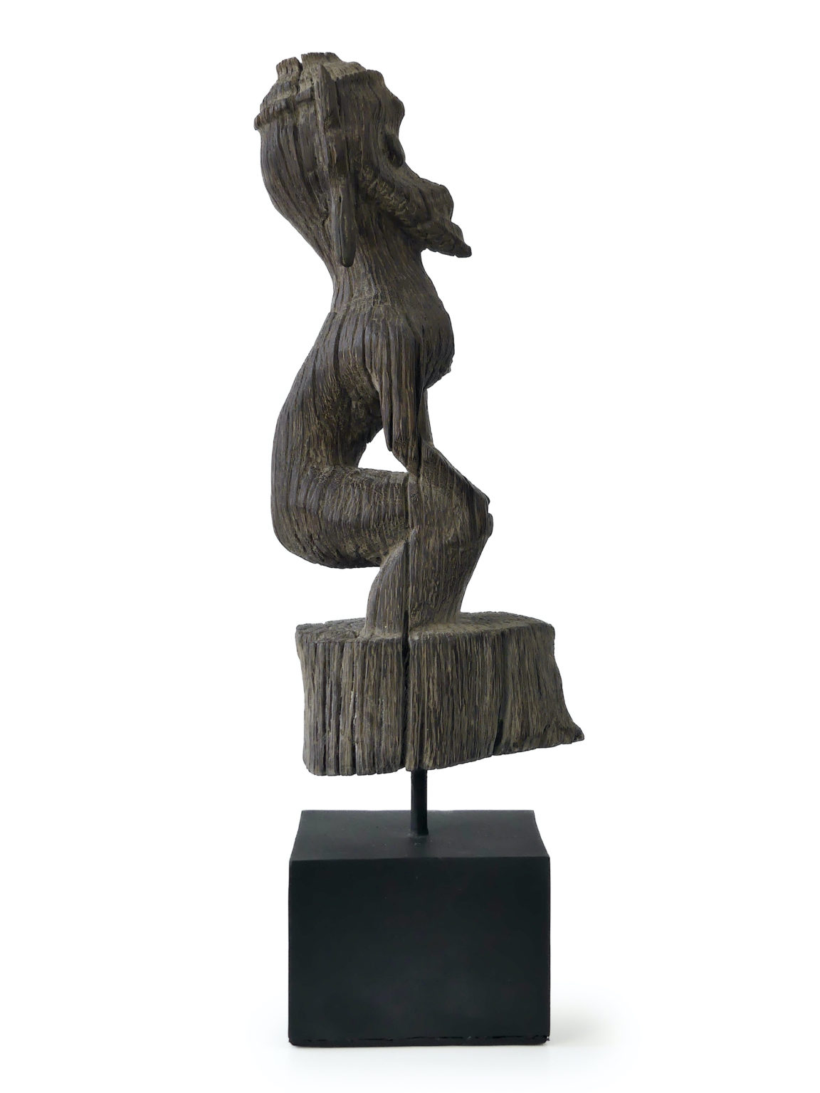 Modang Statue Modang Dayak de Bornéo en bois de fer sur socle - OVIRY