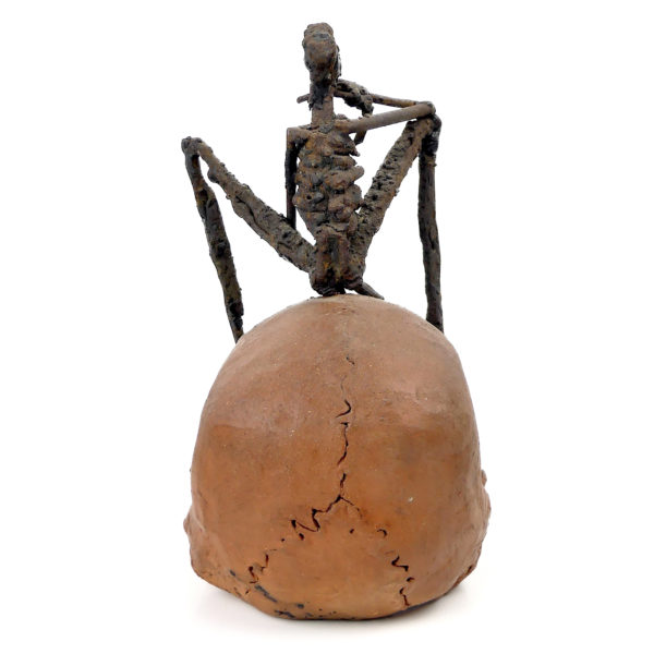 Sculpture La Pensée de Louis Dollé acier et terre cuite (dos)