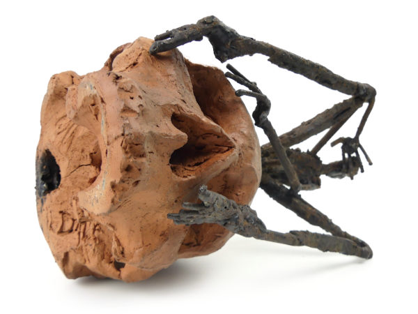 Sculpture La Pensée de Louis Dollé acier et terre cuite (dessous 3/4)