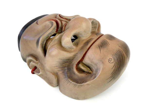 Masque Kiba-Beshimi en bois de cyprès Ère Shōwa (3/4)