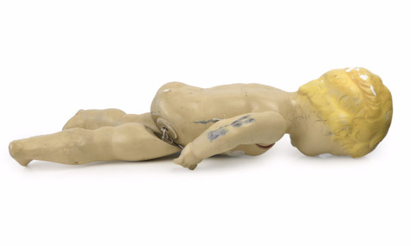 Poupon ancien d'anatomie en celluloïd Mi-XXe (profil dos)