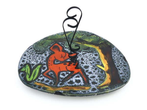 Plateau à fromage Bambi signé Luc Vallauris années 50/60 (dessus 3/4)